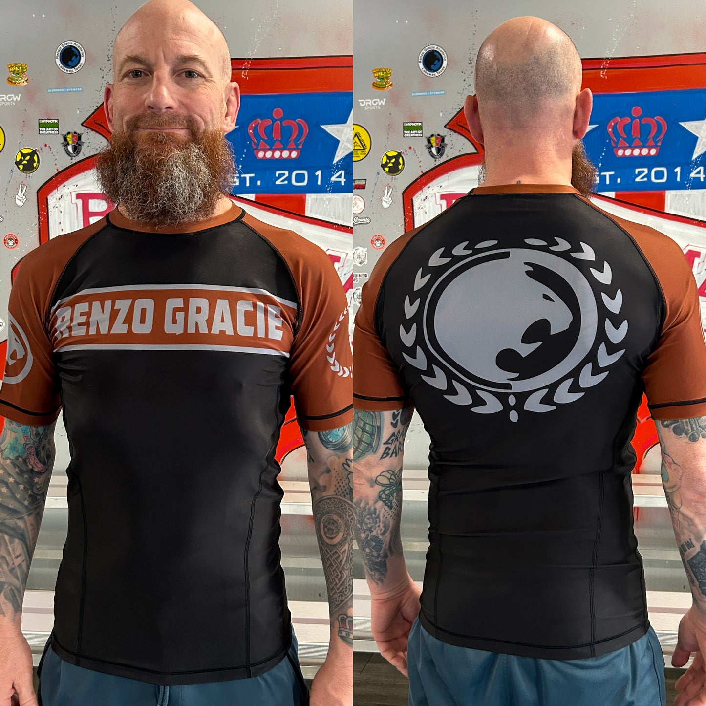 Classic Renzo Gracie Brown Rash Guard