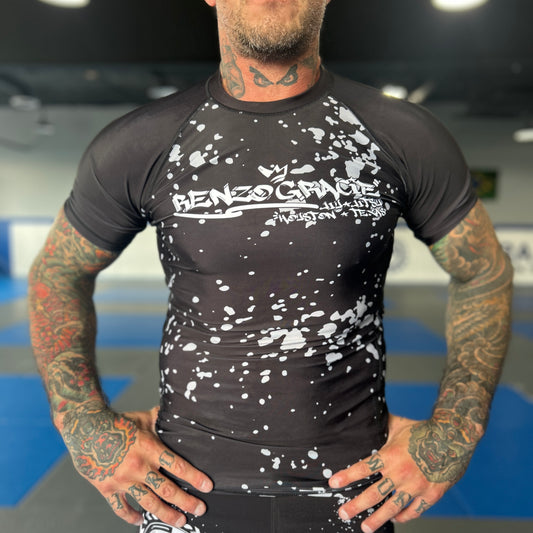 Graffiti Drip Rash Guard - Black