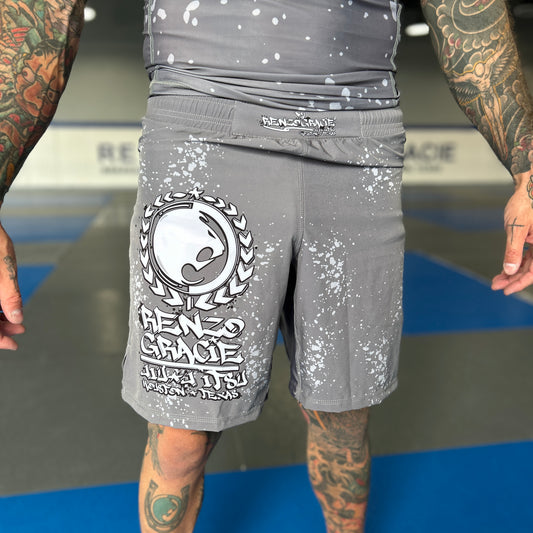 Graffiti Drip Fight Shorts - Gray