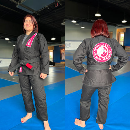 Basic Academy Kids Gi - Black & Pink Patches