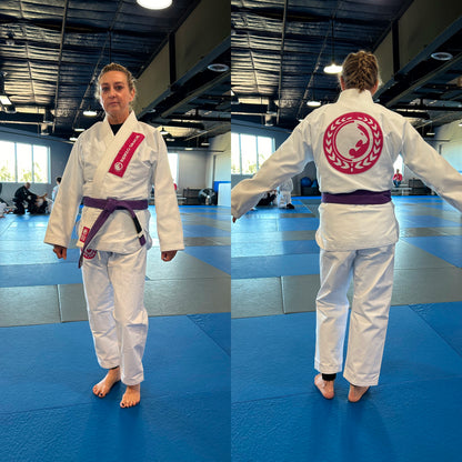 Basic Academy Kids Gi - White & Pink Patches